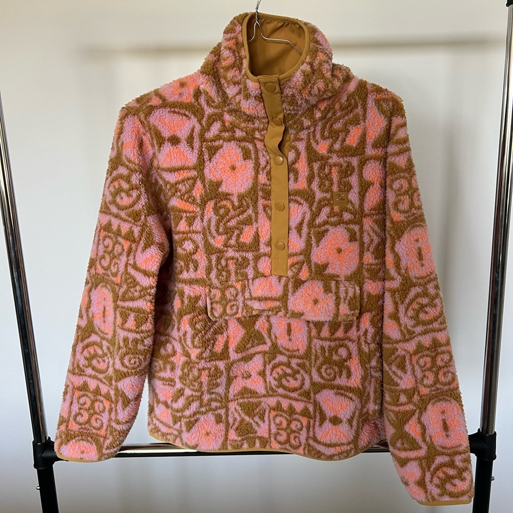 Billabong Pink and Tan Fleece Pullover